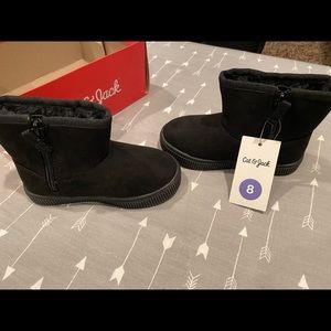NIB Cat & Jack shearling boots black 8 toddler